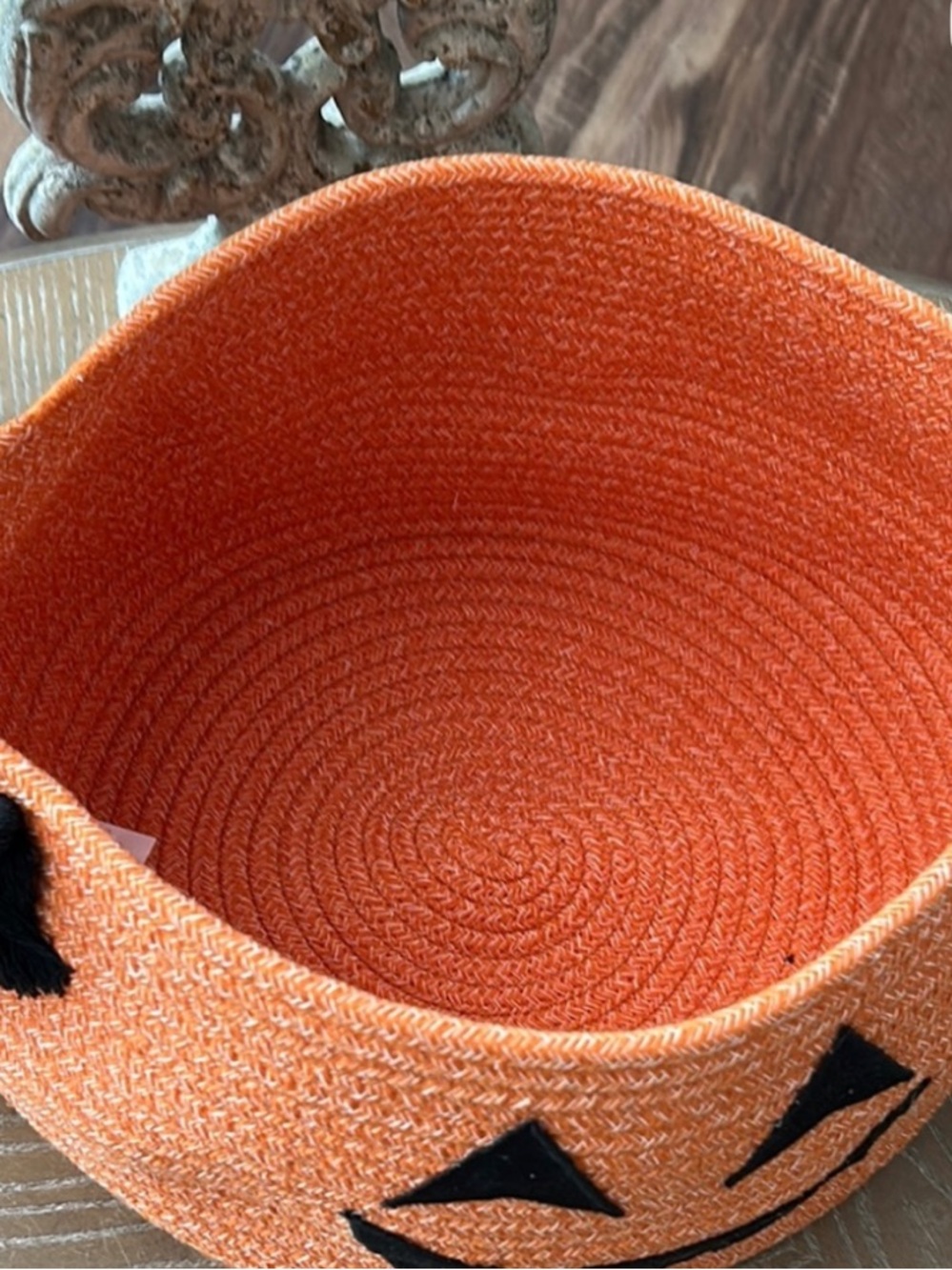 Halloween Pumpkin Basket - Orange and Black - Picture 2 of 3